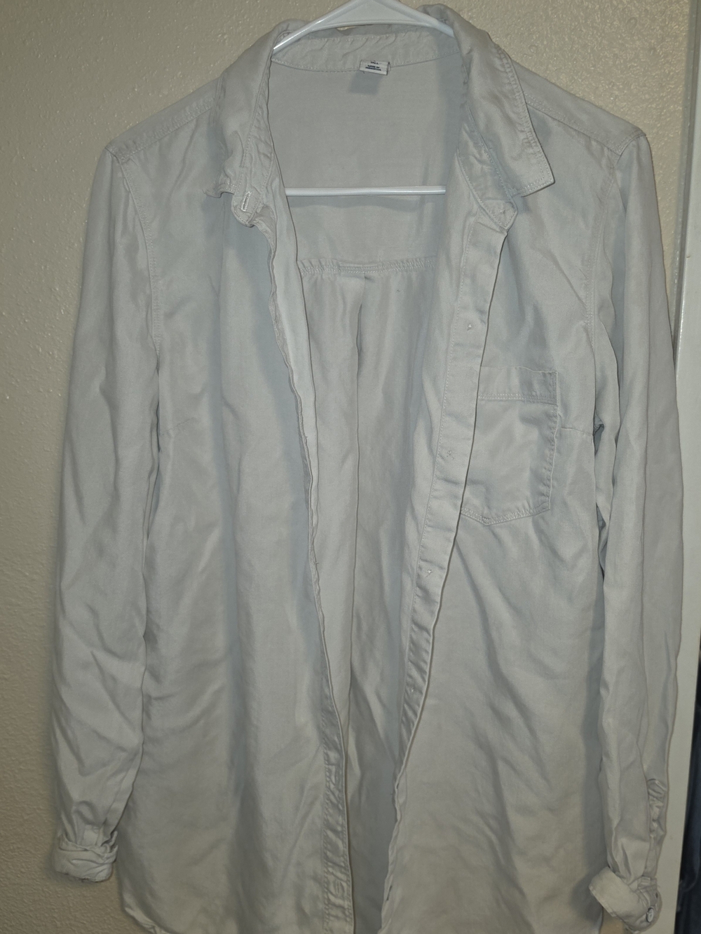 Old Navy Cream Tall Button-Down Shirt with Tag Visible